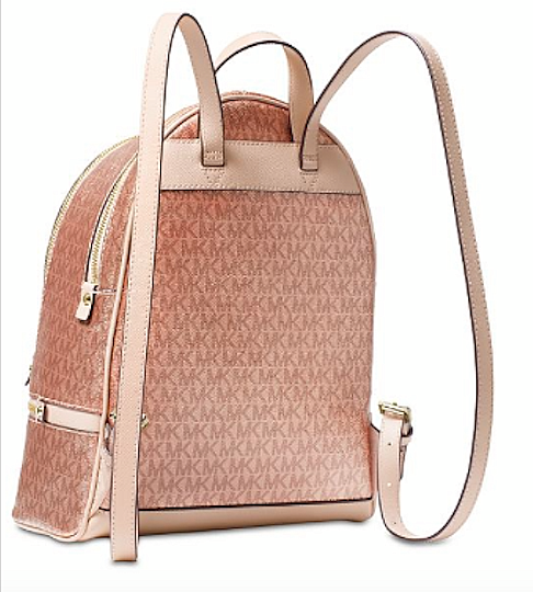 michael kors metallic rose gold backpack